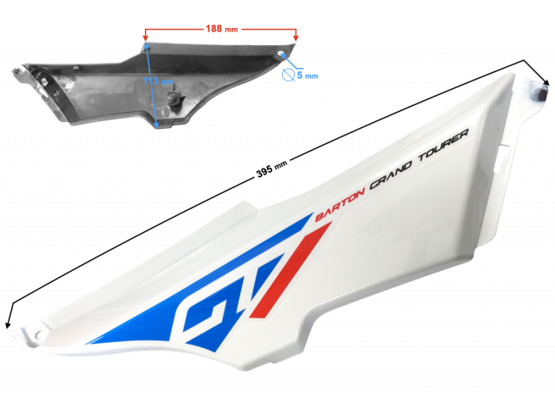 Side Cover right part 2 white GT 125