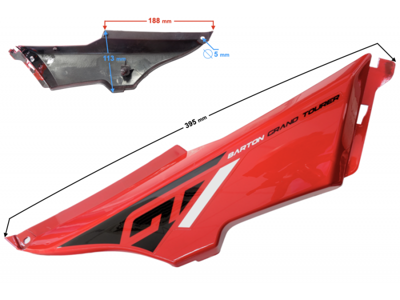 Side Cover right part 2 red GT 125