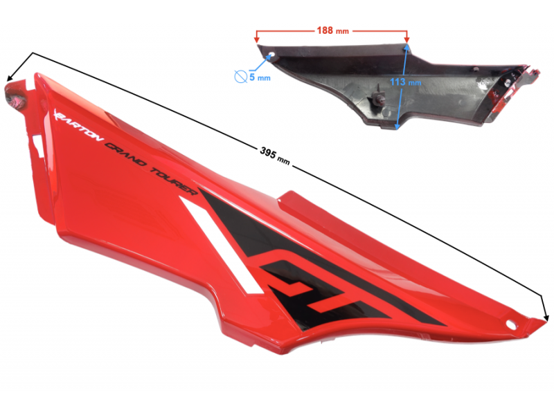 Side cover left part 2 red GT 125 Side cover left part 2 red GT 125