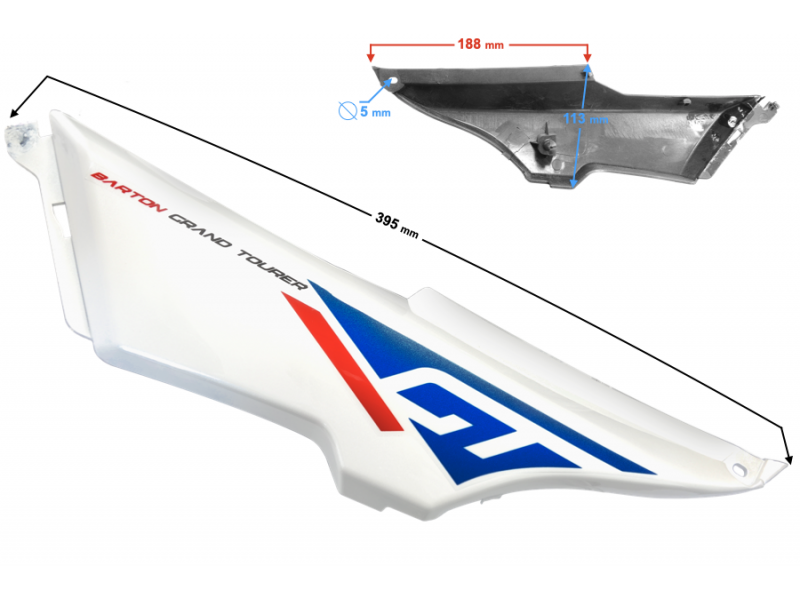 Left side cover part 2 white GT 125