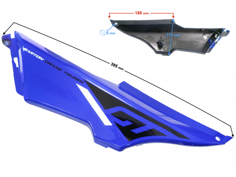 Side cover left part 2 blue GT 125