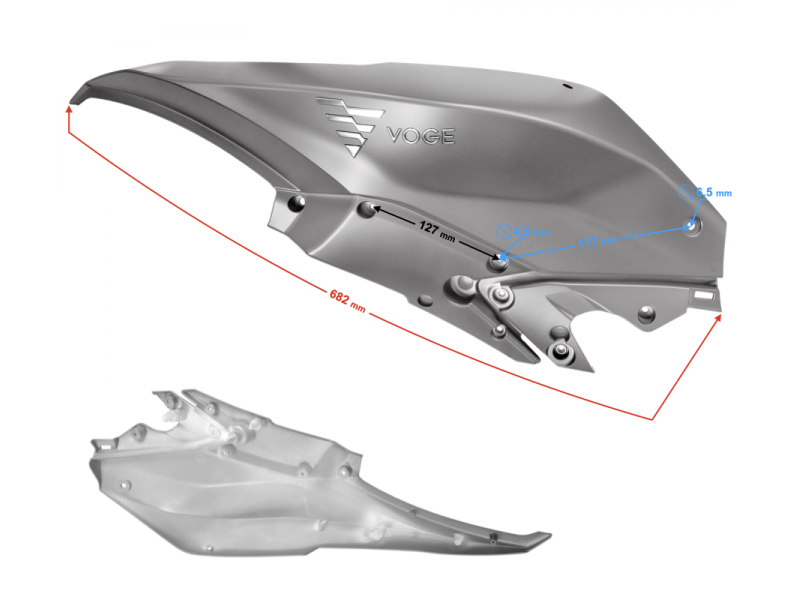 Fuel tank housing left grey VOGE 300DS
