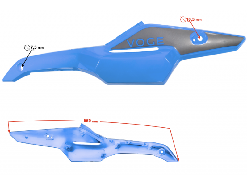 Fuel tank housing upper right blue VOGE 300 Rally