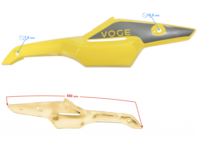 Fuel tank housing upper right yellow VOGE 300 Rally