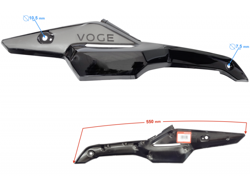 Fuel tank housing upper left black VOGE 300 Rally
