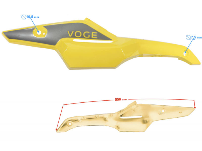 Fuel tank housing upper left yellow VOGE 300 Rally