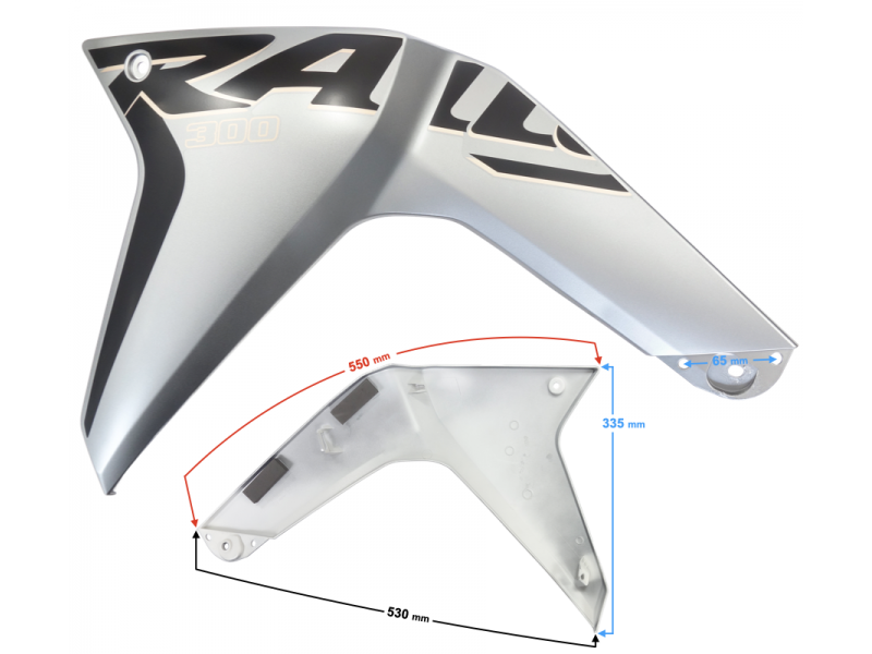 Fuel tank housing lower left black VOGE 300 Rally