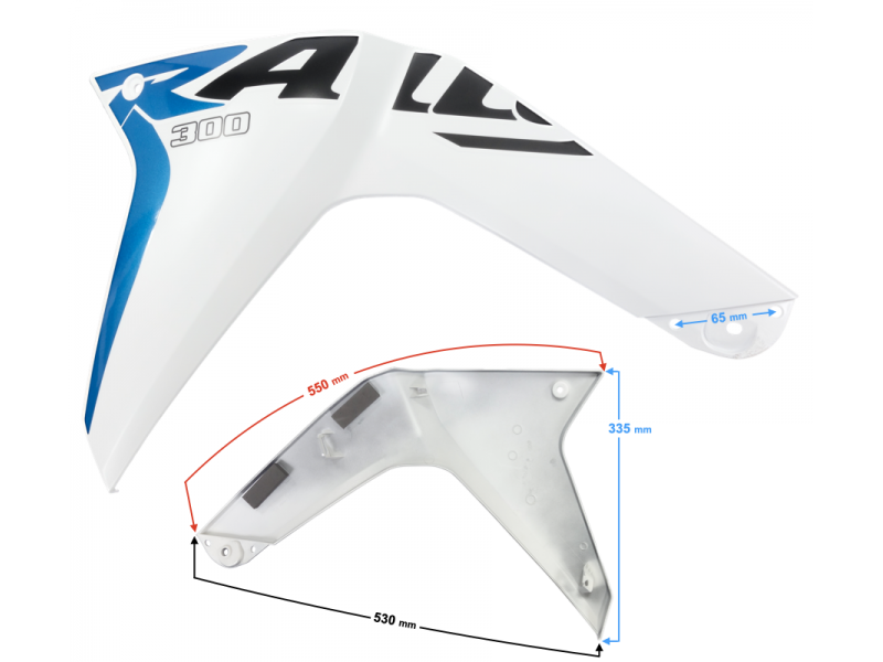 Fuel tank housing lower left blue VOGE 300 Rally