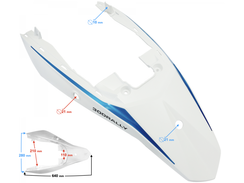 Rear housing blue VOGE 300 Rally Rear housing blue VOGE 300 Rally