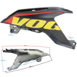 Fuel tank housing left black-yellow VOGE 125R Fuel tank housing left black-yellow VOGE 125R