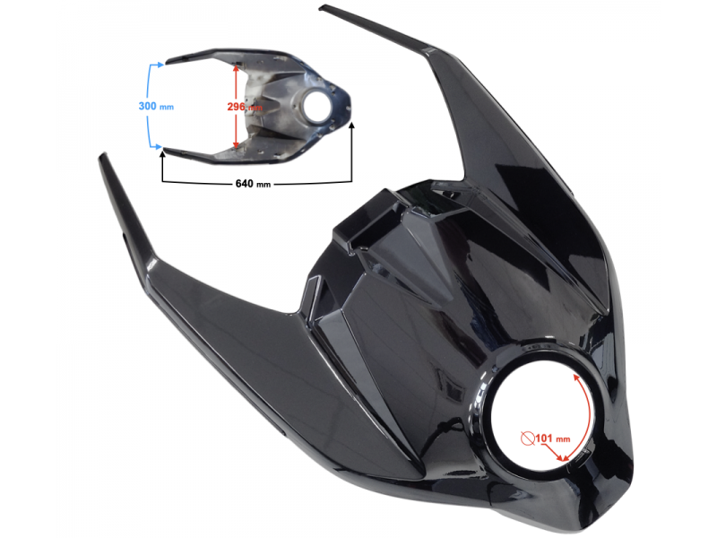 Fuel tank housing upper part black VOGE 125R