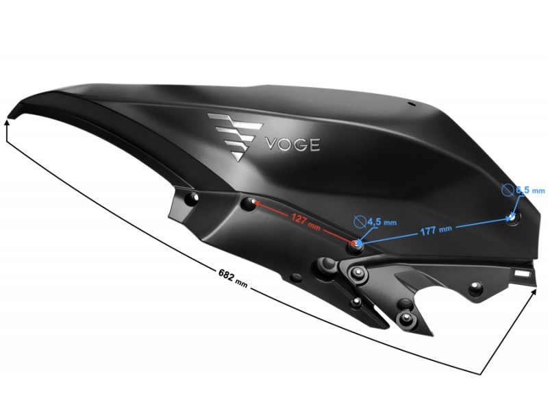 Left fuel tank cover, black VOGE 300DS