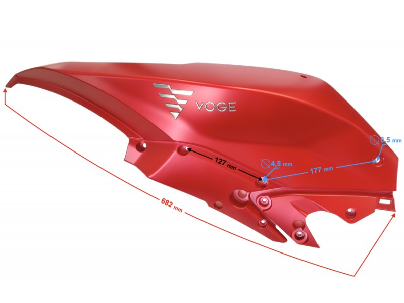 Left fuel tank cover , red VOGE 300DS