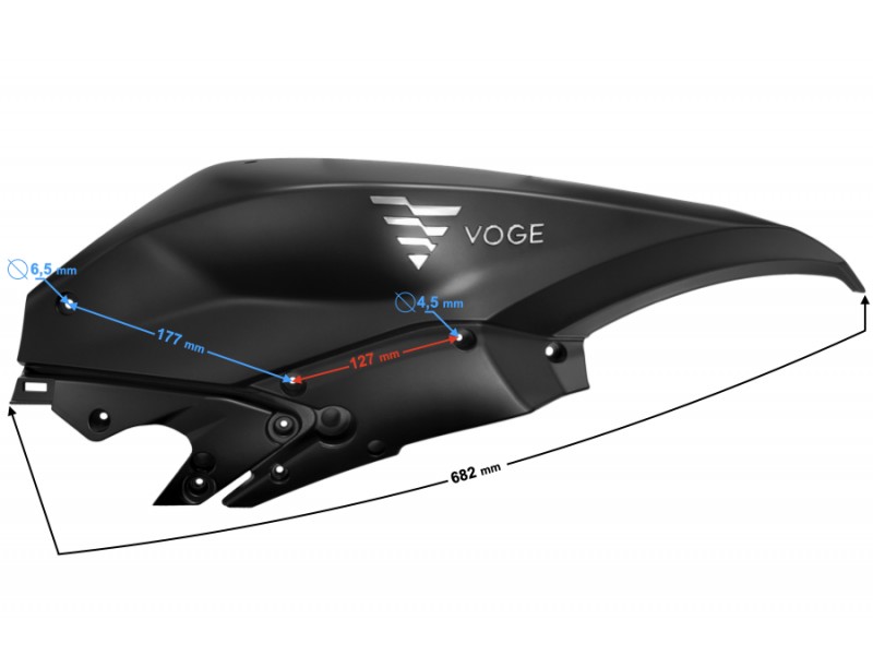 Right fuel tank cover, black VOGE 300DS