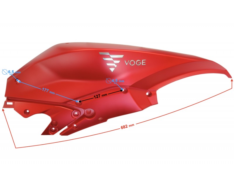 Right fuel tank cover, red VOGE 300DS