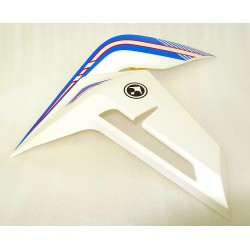 Left fuel tank cover, upper part white-blue Rally 125