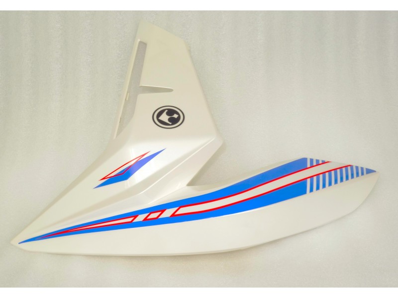 Fuel tank cover right, upper part white-blue Rally 125