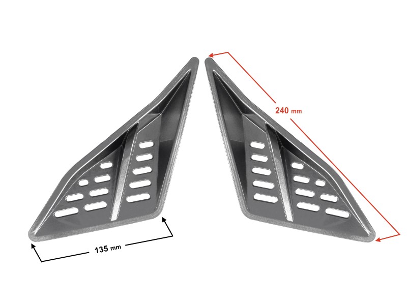 Cover - front triangles - inlet, graphite Falcon 125 2