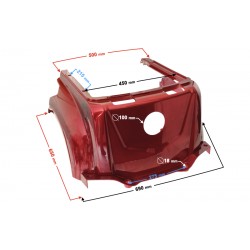 Central cover, red Tres scooter