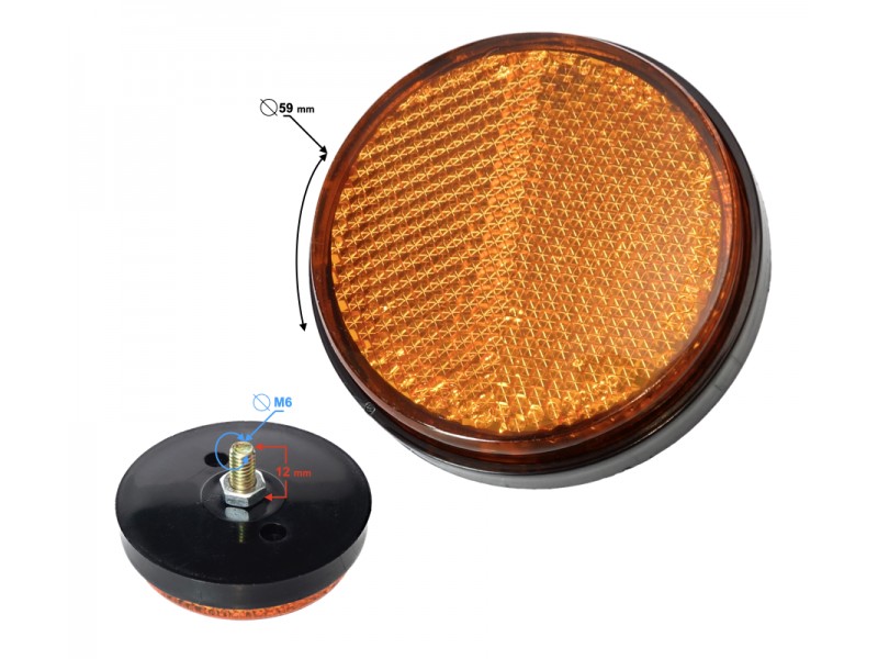 Side reflector, orange for scooter