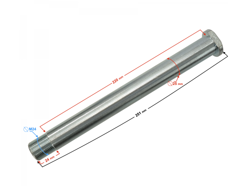 Rear wheel axle for DB250 MZK