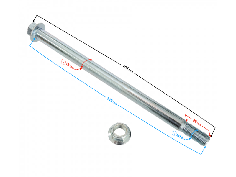 Rear wheel axle for Volcano 50