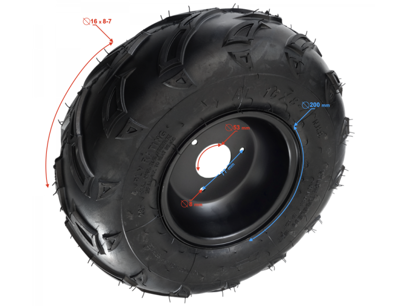 Wheel for ATV 16x8-7 (160 / 70-7) 17F