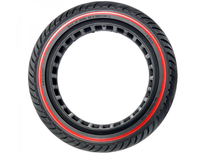 Solid tyre for electric scooter 8 1/2x2 red stripe