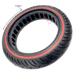 Solid tyre for electric scooter 8 1/2x2 red stripe