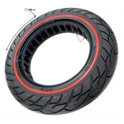 Solid tyre for electric scooter 10x2.125 red stripe