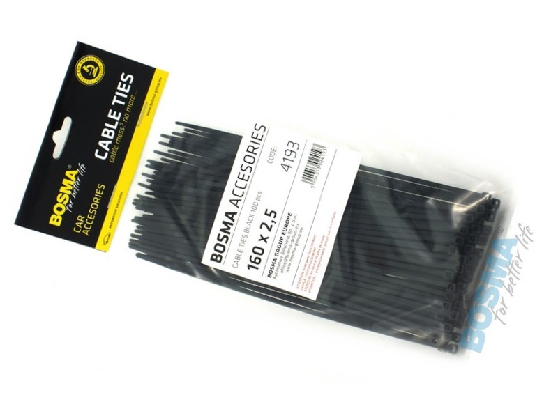 BOSMA clamping band 2,5*160mm Black (100 pcs)