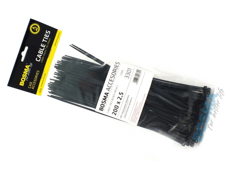 BOSMA clamping band 2,5*200 mm black (100pcs)