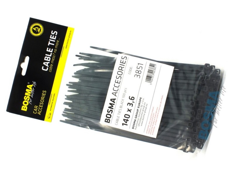 BOSMA clamping band 3,6*140mm black (100 pcs)