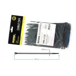 BOSMA clamping band 3,6*140mm black (100 pcs)