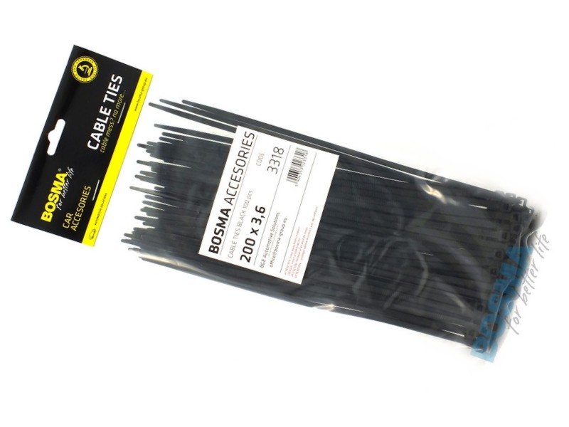 BOSMA clamping band 3,6*200 mm black (100pcs)