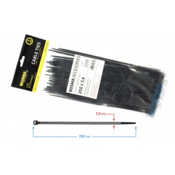 BOSMA clamping band 3,6*200 mm black (100pcs)