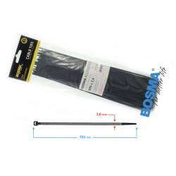 BOSMA clamping band 3,6*300mm black (100pcs)
