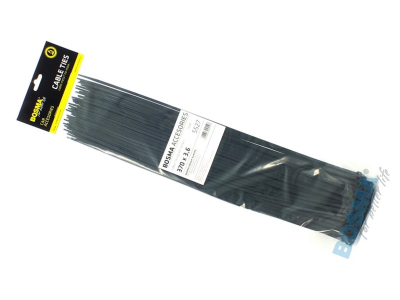 BOSMA clamping band 3,6*370mm black (100pcs)