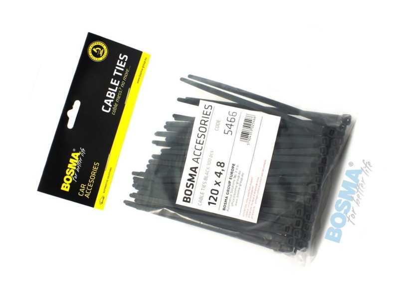 BOSMA clamping band 4,8*120mm black (100pcs)