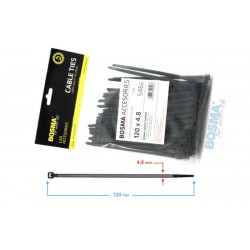 BOSMA clamping band 4,8*120mm black (100pcs)