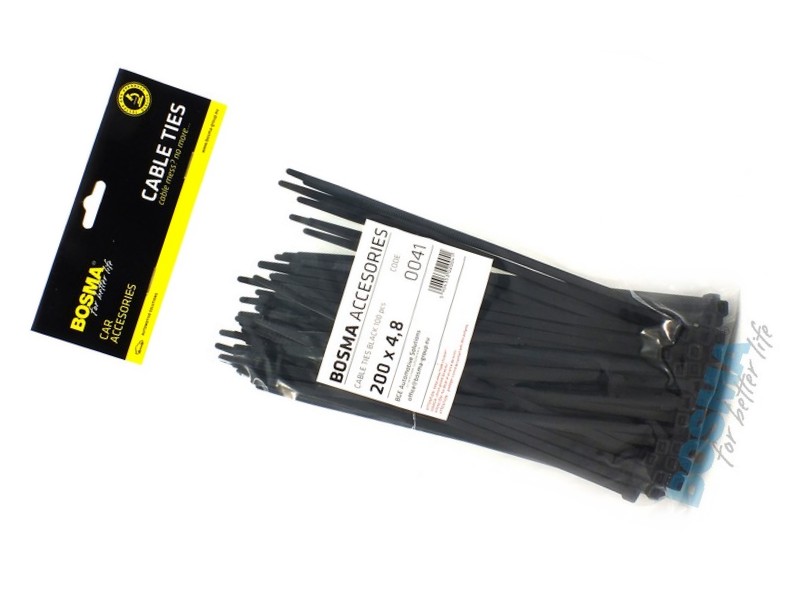 BOSMA clamping band 4,8*200mm black (100pcs)