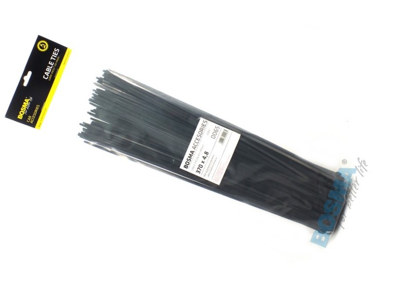 BOSMA clamping band 4,8*370mm black (100pcs)