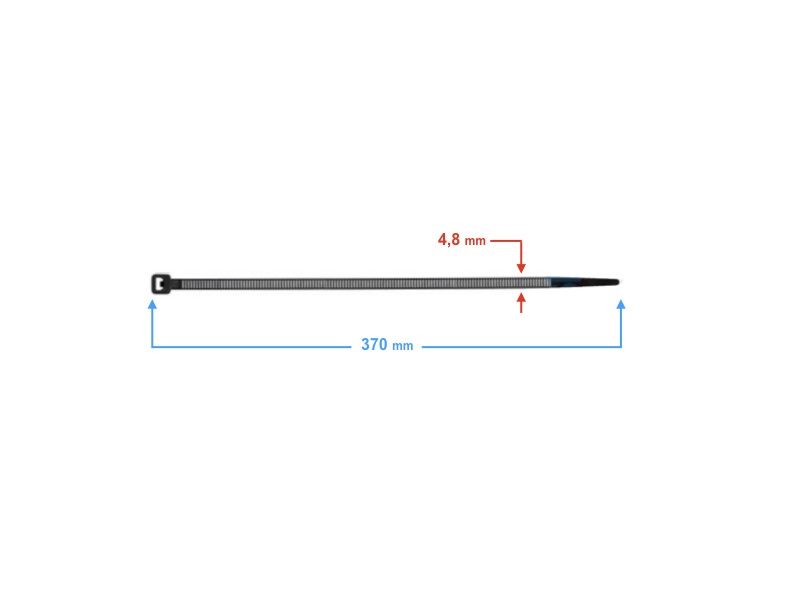 BOSMA clamping band 4,8*370mm black (100pcs)