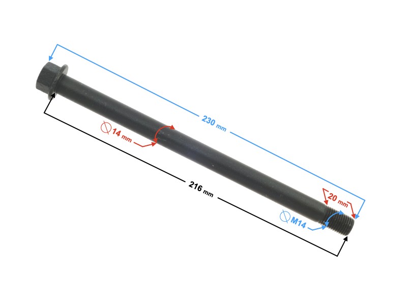 Swingarm axle for Blade 125