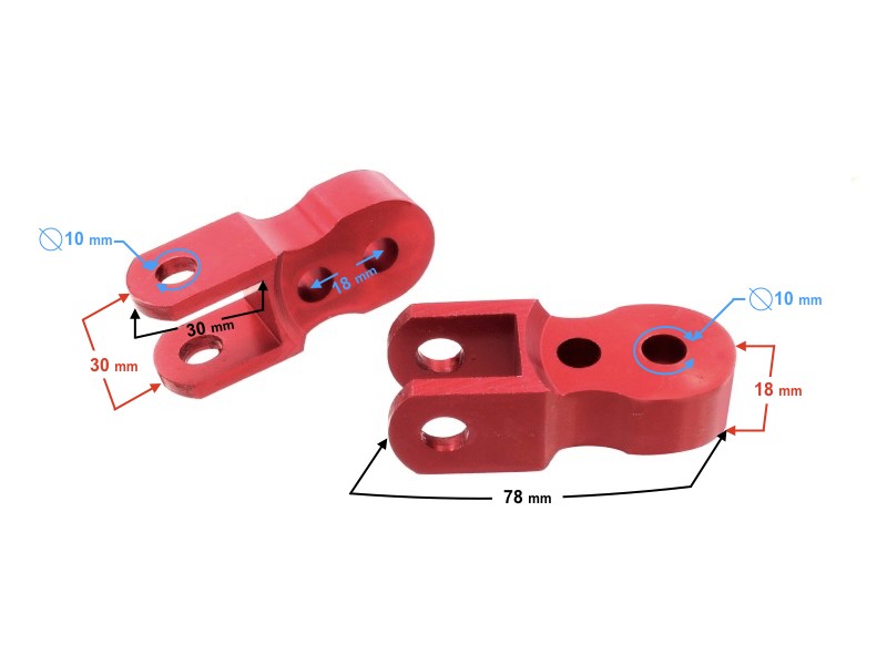 Shock absorber extension, red - FI10