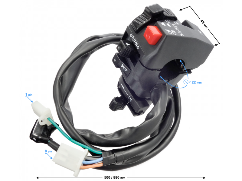 Combined switches, left for Bashan 200 quad