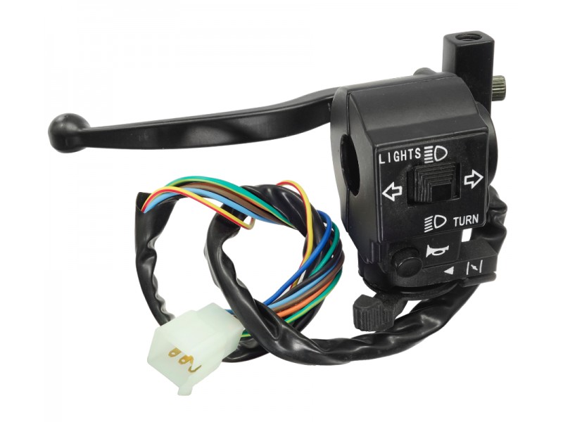 Combined switch left for moped with suction lever