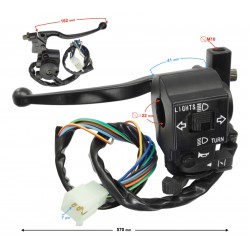 Combined switch left for moped with suction lever