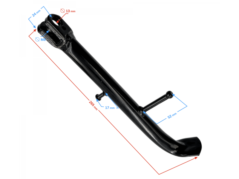 Side stand support for Classic 125 motorcycle