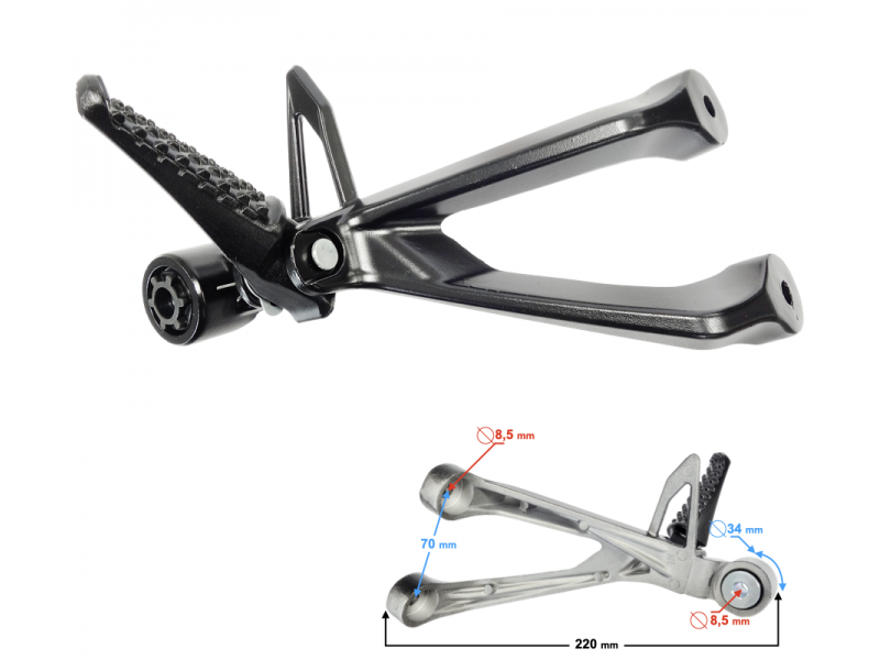 Rear right footrest Naked 50